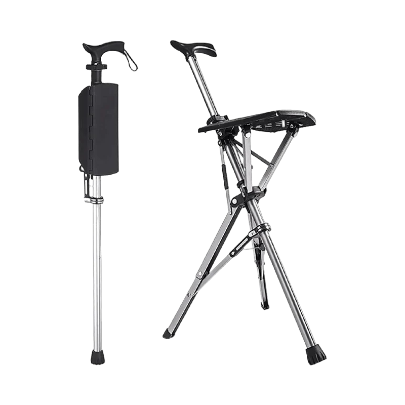 💥FREE SHIPPING-Clearance price $55.98🚶‍♂️Folding stool with crutches💥BEST GIFT FOR ELDERLY PEOPLE