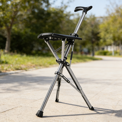 💥FREE SHIPPING-Clearance price $55.98🚶‍♂️Folding stool with crutches💥BEST GIFT FOR ELDERLY PEOPLE